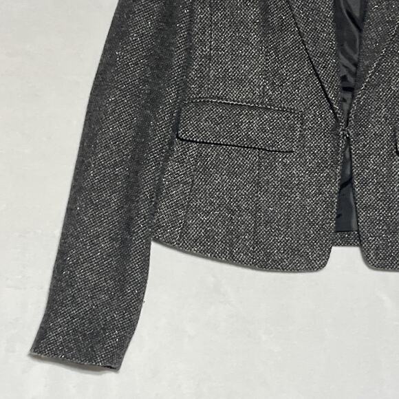 American Eagle Outfitters Blazer Tweed Wool Blend XS Black Sparkle Office Career - Picture 6 of 13